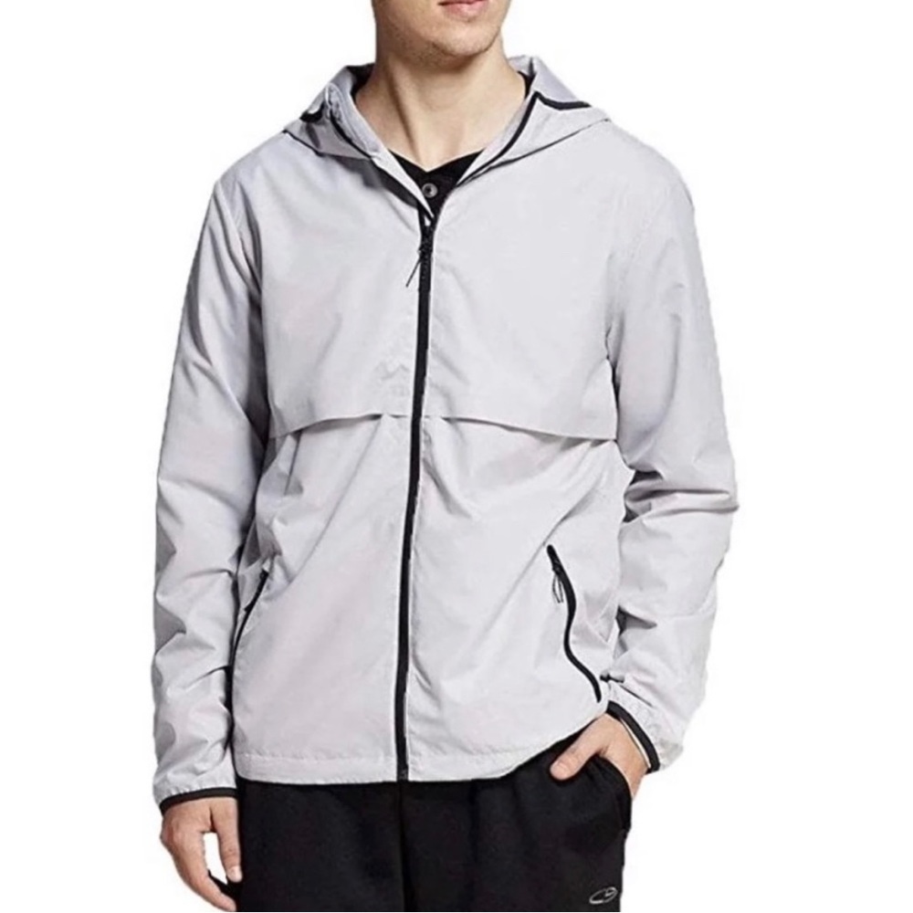 NWOT CHAMPION VENTUREDRY PACKABLE GRAY WINDBRAKER JACKET SZ M